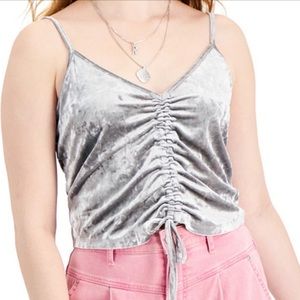 NEW| Women’s Velvet Metallic Ruched Tie-Hem Soft Camisole